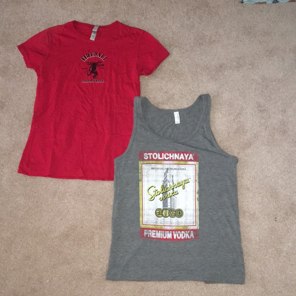 Fire ball tee/Stolichnaya Tank